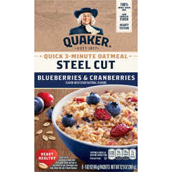 QUAKER® Instant Oatmeal Steel Cuts Blueberries & Cranberries