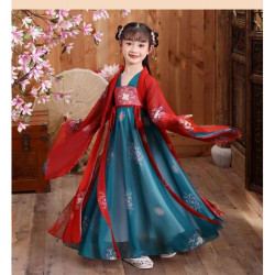 Cheongsam dress wide sleeve green