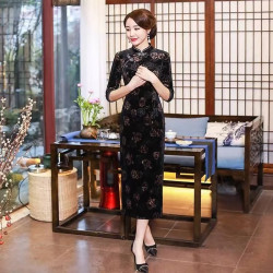 Cheongsam tradisional hitam
