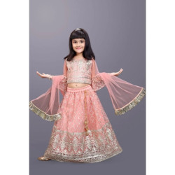 Kids Rose Embroidery Lehenga Readymade