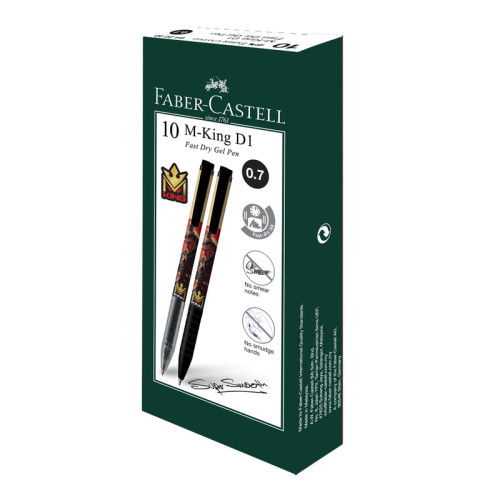 [Limited Edition] M-King Gel Pen, Design-D1, Black 0.7 (Box of 10)